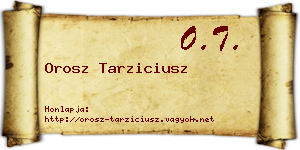 Orosz Tarziciusz névjegykártya